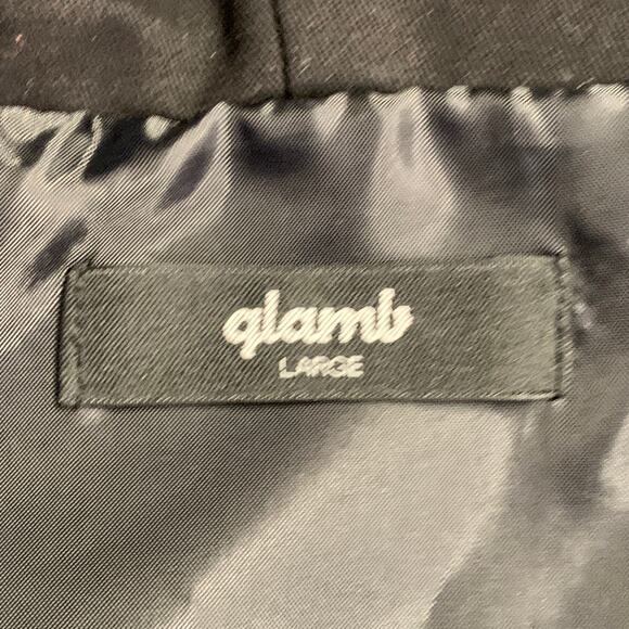 GLAMB Size L Black White Polyester Blend Contrast Stitch Hooded Jacket - Picture 4 of 6